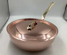 Pan.3.7-qt Mauviel 681225 Mftheritage 200 B Polished Copper Splayed Curved Saute