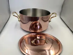 683125 Mauviel Mftheritage 200 B 2mm Polished Copper And Stainless Steel Stewpan 6.1-qt