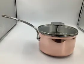 741017 Mauviel Mfttriply S Polished Copper And Stainless Steel Sauce Pan With Lid 1.8-qt