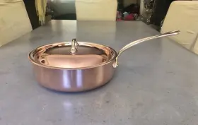 M-150b Mauviel M 150b 3.5 Quart Saut Pan 1.5mm Copper Stainless Inside Brass Handle