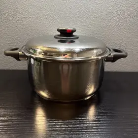 D297 Maxam Vintage Steam Control 7 Quart Stock Pot With Lid Working Valve Surgical Stainless