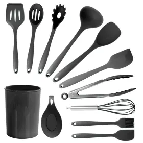 Megachef 850016090683 Tool Cookware Utensil Set 12 Piece Black