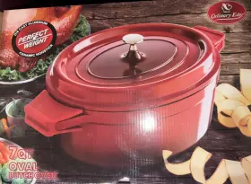 Mg-co33ar Megachef Culinary Edge 7 Quarts Oval Dutch Oven Enameled Cast Iron Casserole New