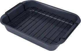 Rp6024 Meihorsy Roasting Pans With Rack 15x10.5x2.5 Inch Turkey Roaster For Small Gray