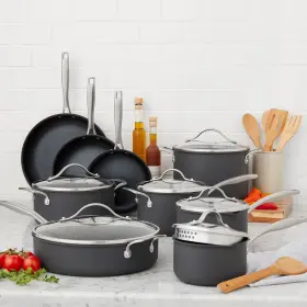 Members Mark 193968375782 15-piece Hard Anodized Nonstick Aluminum Cookware Set Open Box