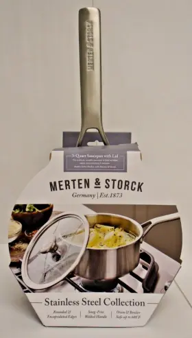 Cc005042-001 Merten & Storck And 3 Quart Saucepan With Lid Tri-ply Stainless Steel Professional F/s