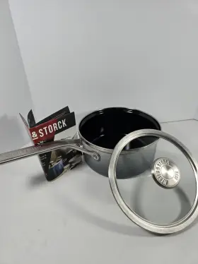 Cc005467-001 Merten & Storck And Steel Core Enameled Cookware 2.5 Quart Saucepan Lid Cloud Grey