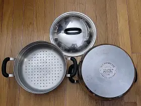 0099 Meyer Vintage 6.5 Quart /6.2 L Pot With Steamer And Lid #t 18/10 Stainless Steel