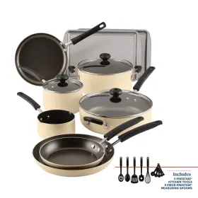 22456-t Meyer Industries Limited Farberware Easy Clean 22 Piece Nonstick Aluminum Cookware Set Black