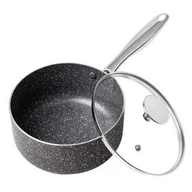Michelangelo 768253174182 Sauce Pan With Lid 2 Quart Saucepan Nonstick Small Pot Granite Sau