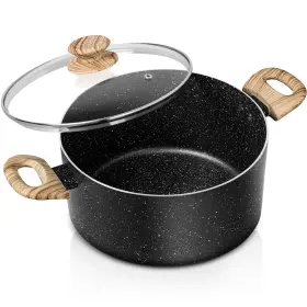 Michelangelo 768253174281 Stock Pot With Lid 5 Quart Cooking Nonstick Granite Soup