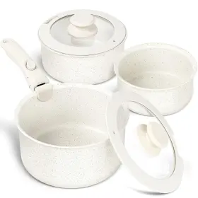 Amchv1020170 Michelangelo Sauce Pan Set Nonstick 1 Quart 2 3 Pots With Removable Handl