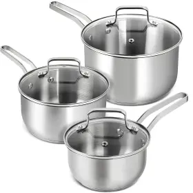 Amchv1080821 Michelangelo Stainless Steel Pot Set 1 Quart And 2 3 Sauce P