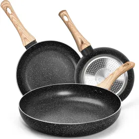 Lfdc006 Michelangelo Non Stick Frying Pans - 8 Inch 9.5 11 Nonstick Pan Set With