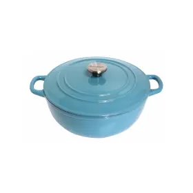 Mirro B08j8clr8h 4.8 Quart Cast Iron Enamel Dutch Oven Teal