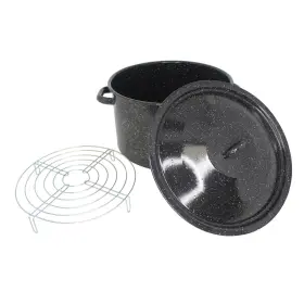 Mir-10707 Mirro 21.0 Quart Enamel Stock Pot With Rack Black