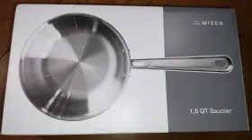 Misen 800689621585 Premium Saucier Pan With Lid And Stay Cool Handle -5-ply Stainless 1.5 Quarts