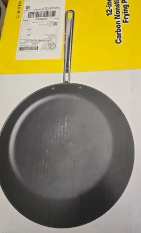 Misen 810192290246 In Box Carbon Nonstick 12 Inch Frying Pan Nitrided Tri-ply Steel