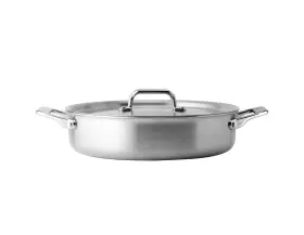 Misen 853707007830 5-ply Stainless Steel 6 Quart Rondeau Wide Flat Cooking Surface - Even Heating