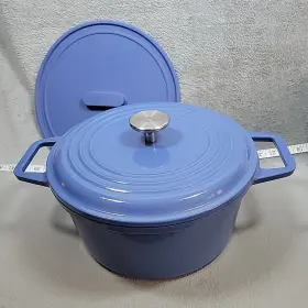 Mk-2318t Misen 7 Quart Dutch Oven Blue Enameled Cast Iron Pot New Open Box Silicone Lid