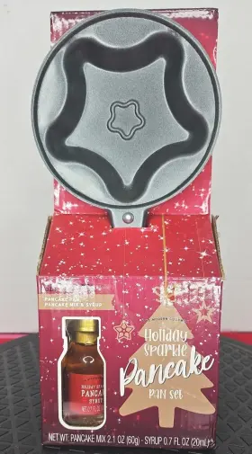 Modern Gourment 732346524970 Holiday Sparkle Pancake Pan Set New With Syrup Gift