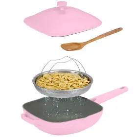 Mogamax 197644411573 Nonstick Ceramic Saute Pan With Steamer All-in-one Pfoapfoslead &