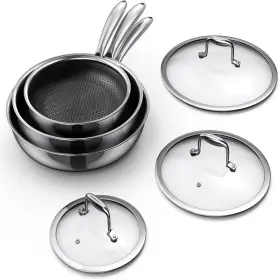 B0fg2sgwhd Momostar Hybrid Nonstick 6-piece Fry Pan Set 8 10 And 12-inch Pots Pans