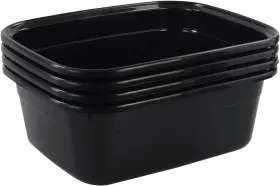 2522wcb Morcte 12 Quart Rectangle Plastic Wash Pan / Dishpan Basin Set Of 4