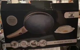 Ecm-cd108 Moss Stone Frying Pan Black/beige Electric And Gas Compatible