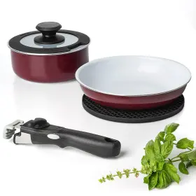 Moss & Stone 897038503865 And Aluminum Pots Pans Set Nonstick Removable Handle Cookware St