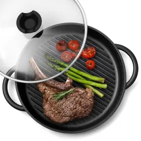 Moss & Stone 897038504725 Nonstick Grill Pan For Indoor Cooking 12 Inch The Whatever Cast Aluminum Griddle