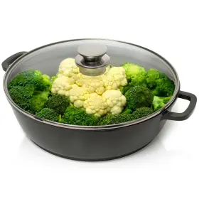 Moss & Stone Al-cp-r5t And 12 Inch Nonstick Large Skillet With Lid 5 Quart Deep Saute Pan