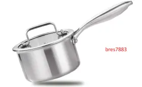 Moutius 747515874183 1 Quart Triple Stainless Steel Saucepan With Lid Ramen Pot Clear Glass Cover