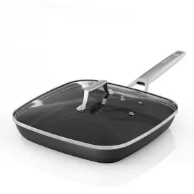 7753224 Msmk Square Grill Pan With Lid 9.5 Inch Titanium And Ceramic Nonstick