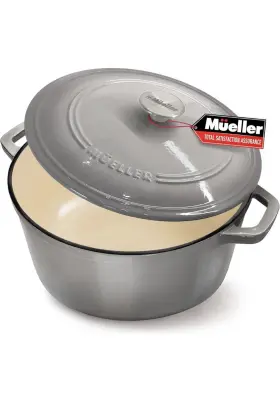 Do-1175 Mueller Home 6 Quart Enameled Cast Iron Dutch Oven