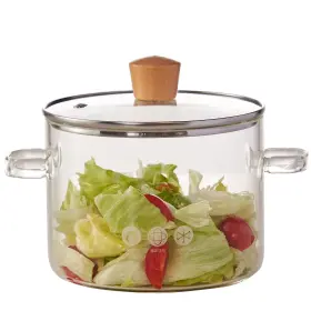 M-blg-002 Mzowgzk Glass Cooking Pot With Lid1.9l/64oz Heat Resistant Borosilicate Stovetop Set