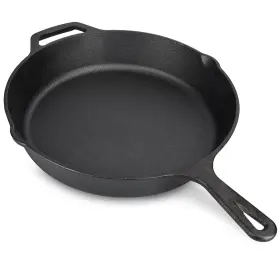 48585.01.2 Navaris Cast Iron Skillet - 10 Inch Pan Seasoned Cookware For Frying Cook