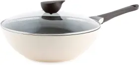 Neoflam 883599512525 Open Box 12ftft Non Stick Kitchen Chef Wok Pan Skillet With Glass Lid
