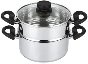 Nevlers 819867020720 3 Piece Premium Heavy Duty Stainless Steel Steamer Pot Set Includes Quart C