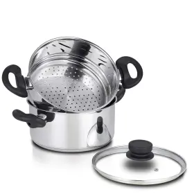 Nkstmr26 Nevlers 3 Quart Stainless Steel Steamer Pot With 2 Pasta Strainer Insert For Po