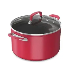 C20480 Ninja Foodi Neverstick Vivid 8 Quart Stock Pot With Glass Lid Crimson New