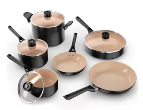 Ninja Ninja-ck89010bf 10pc Ceramic Non-stick Cookware Set Oven Safe To 350f Induction