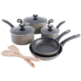136868.10rm No 10-piece Warm Grey Enamel Aluminum Cookware Set