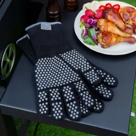 No 849300010209 Silicone Dotted Heat Resistant Bbq Gloves Black Color One Size