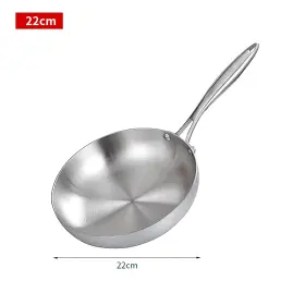 Nobrand 313045046095 Frying Pan 22cm 304 Stainless Steel Nonstick Uncoated Skillet