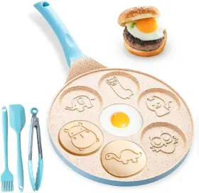 Animal7 Nobrand Nonstick Egg Waffle Maker Pancake Griddle 7 Animal Molds Omelette Skillet