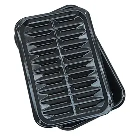 Bp106x Nobrand 12.75-inch Rectangular Porcelain Grill Pan For Air Frying Baking Broiling