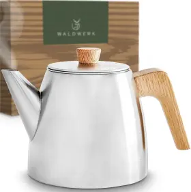 Tdw1l Nobrand Stainless Steel Tea Pot With Infuser - 304 And Oak Drip Free