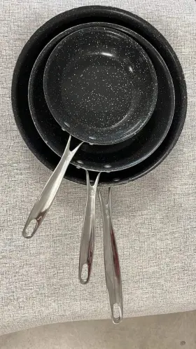 Nordic 011172122216 Ware Basalt Ceramic 3 Piece Skillet Fry Pan Set 8 Inch 10 12 Cookware
