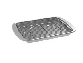 Nordic Ware 011172450258 Aluminum Oven Bacon Pan With Nesting Rack 12.7 Inch X 17.4 1.6